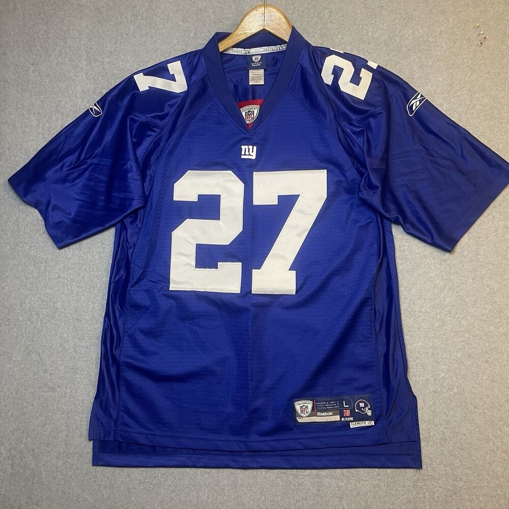 Y2K 2000s Reebok New York Giants Jacobs L Jersey Blue White NFL  Twill Stitched
